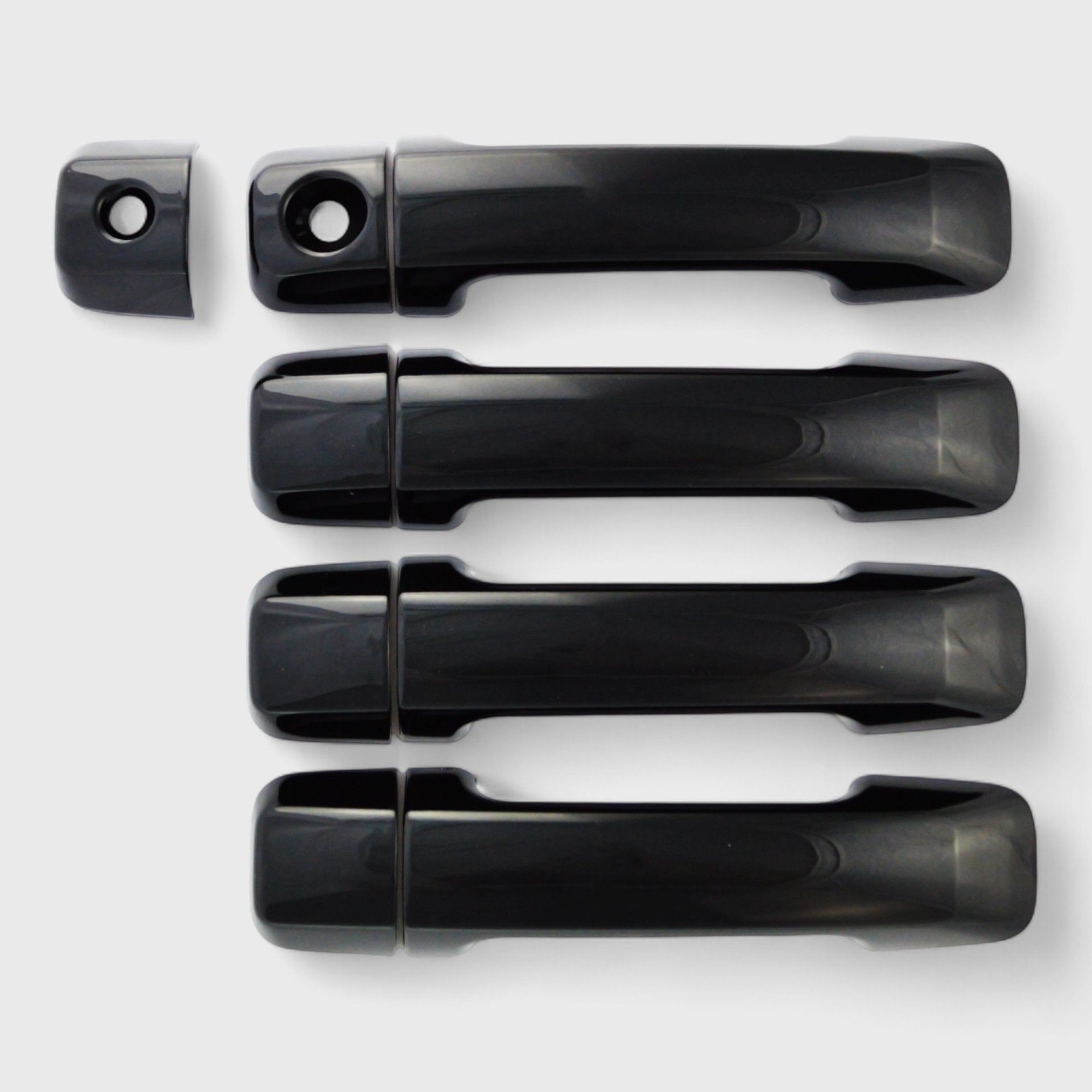 07-22 Toyota Sequoia, 07-21 Toyota Tundra Does not fit Double Cab No Smart Key 9 Piece Gloss Black Snap-on W/Tape Patented Door Handle Cover