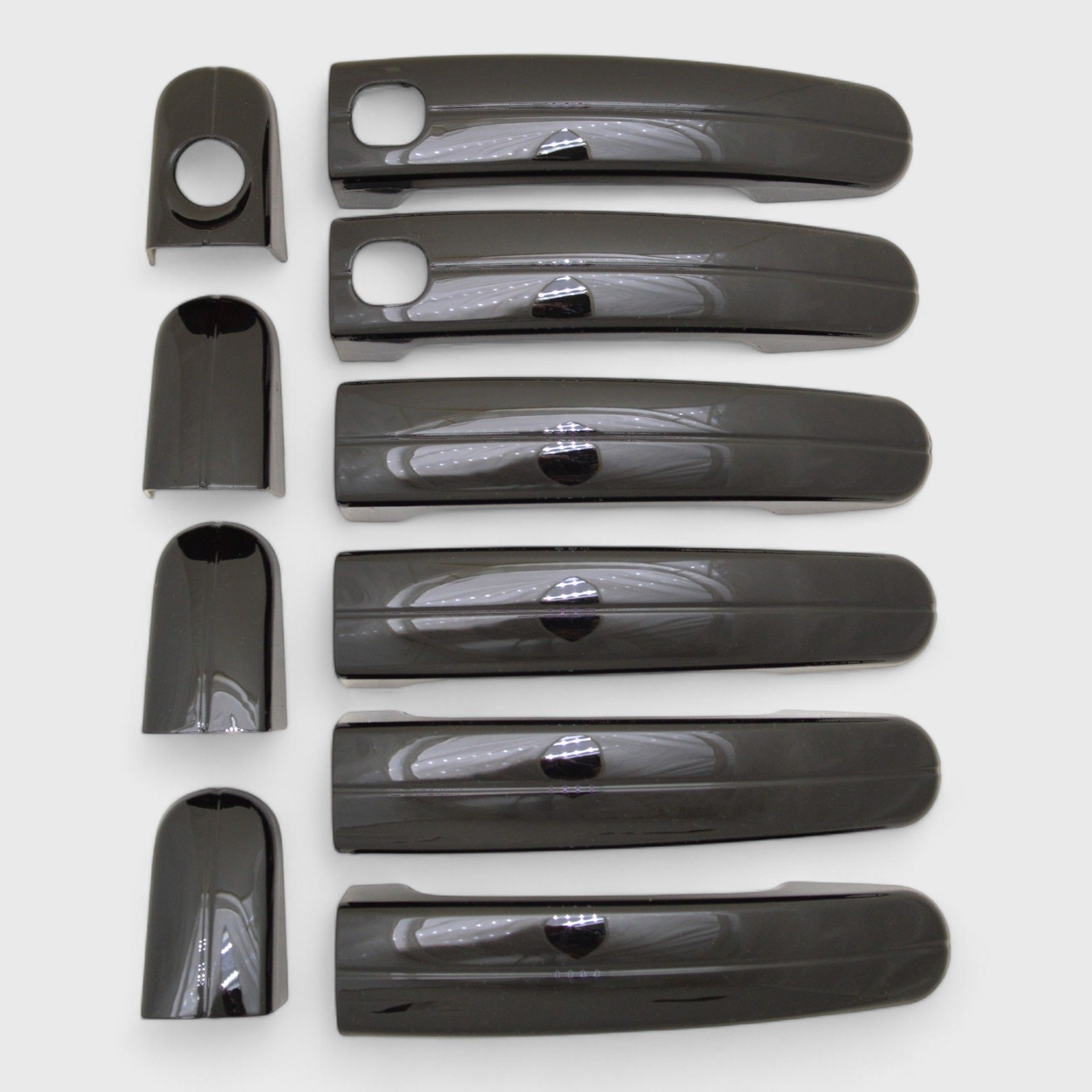 12-18 Ford Focus, 12-19 Ford Escape, 13-18 Ford C-Max, 14-19 Ford Transit Connect W/ or W/O Smart Key 10 Piece Gloss Black Snap-on W/Tape Patented Door Handle Cover