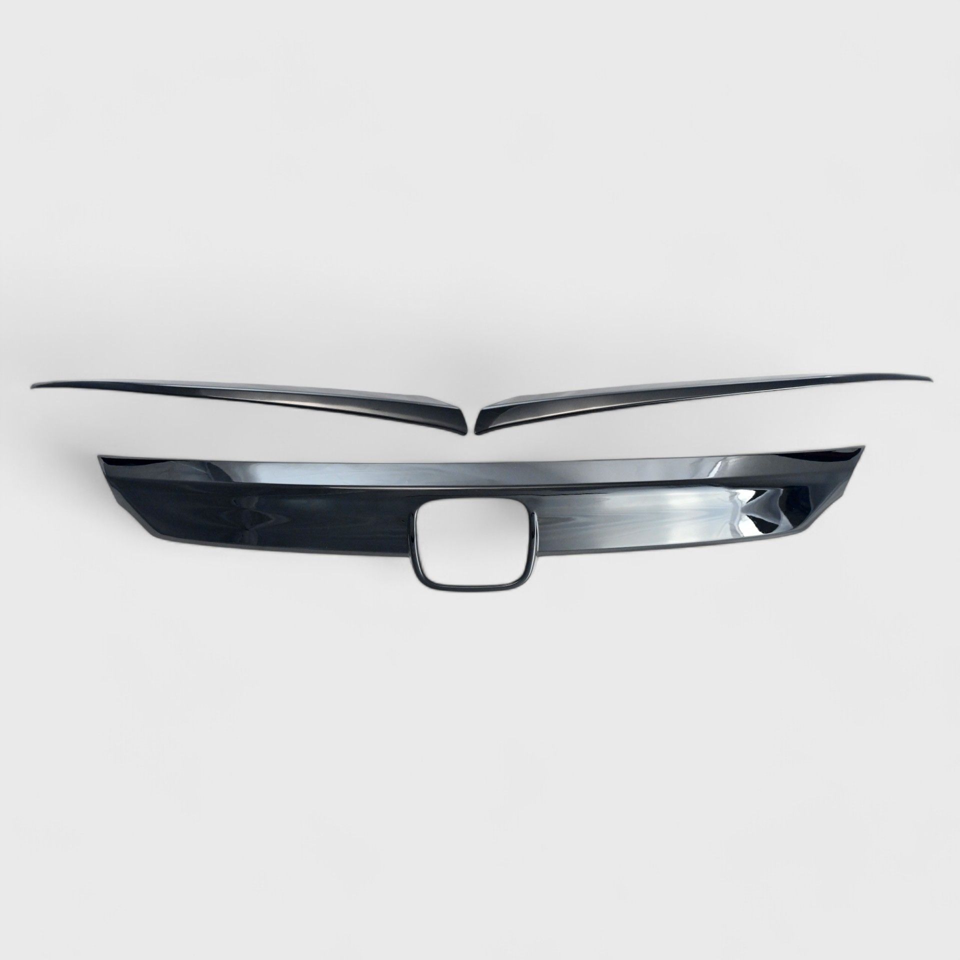 21-22 Honda Accord 3 Piece Gloss Black Snap-on W/Tape Grille Overlay