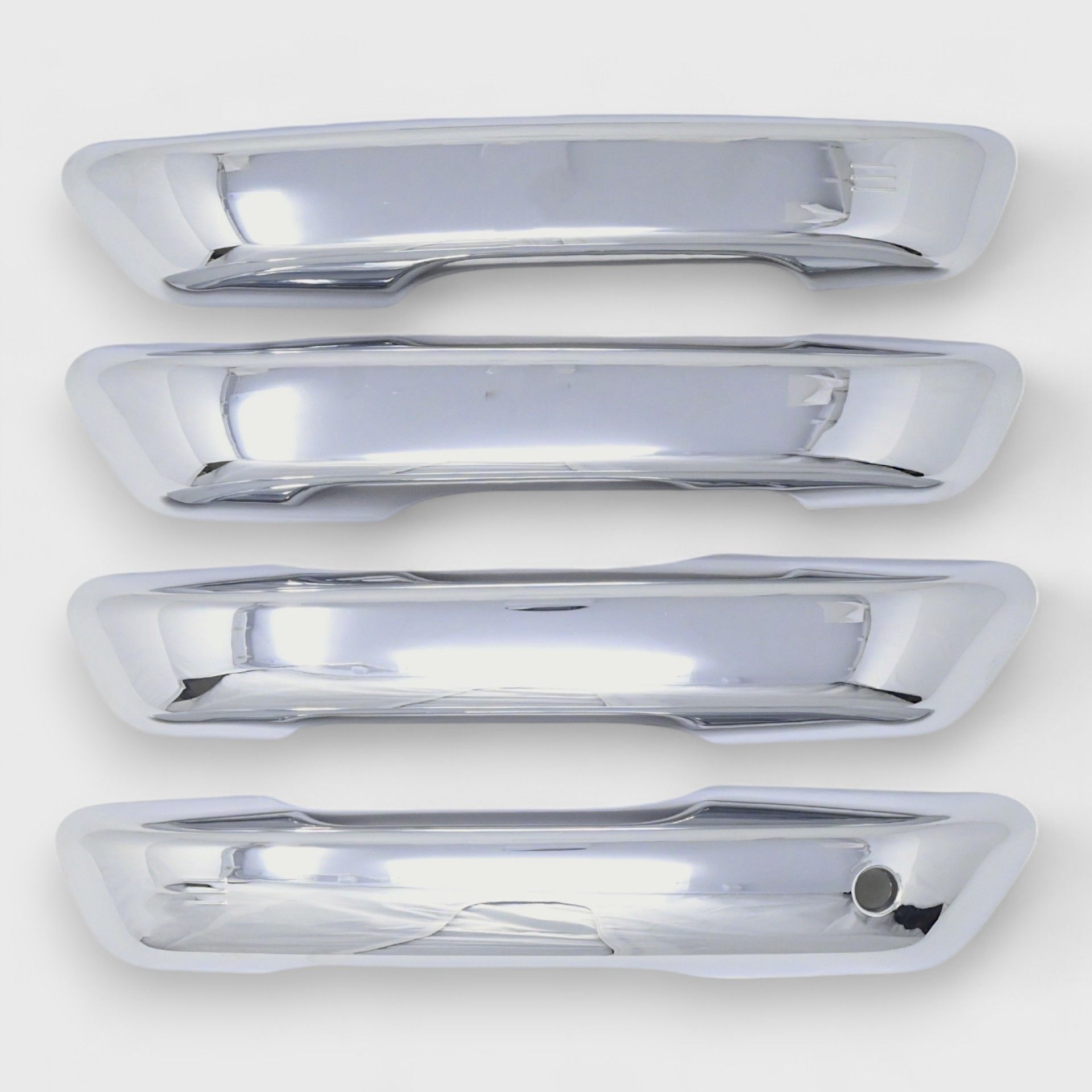21-25 Jeep Grand Cherokee L, 22-26 Jeep Grand Cherokee Works over Keyless Sensors 4 Piece Chrome Snap-on W/Tape Patented Door Handle Cover