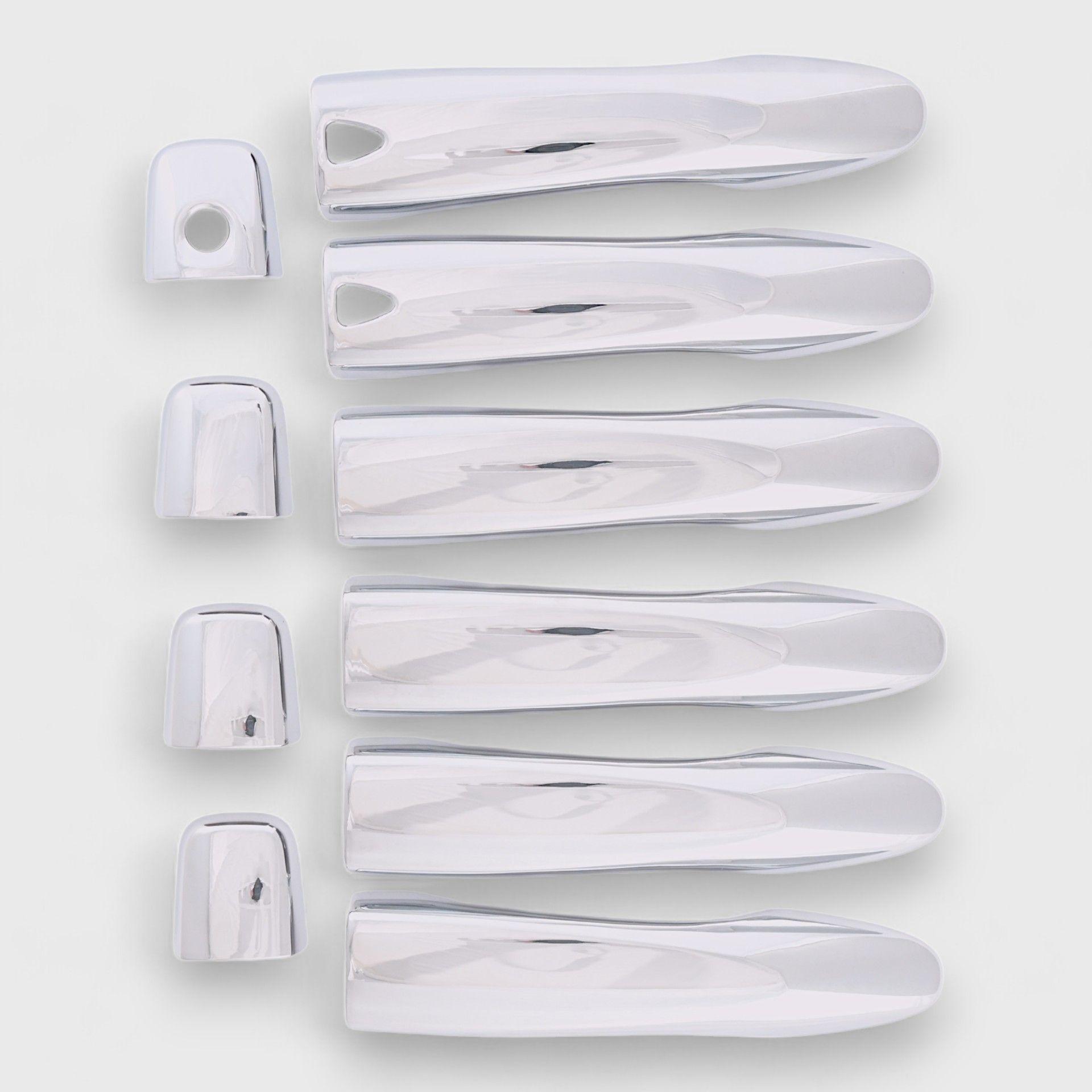14-20 Nissan Rogue, 15-24 Nissan Murano, 16-23 Nissan Maxima, 17-24 Nissan Kicks, 17-22 Nissan Rogue Sport, 19-25 Nissan Versa W/ or W/O Smart Key 10 Piece Chrome Snap-on W/Tape Patented Door Handle Cover