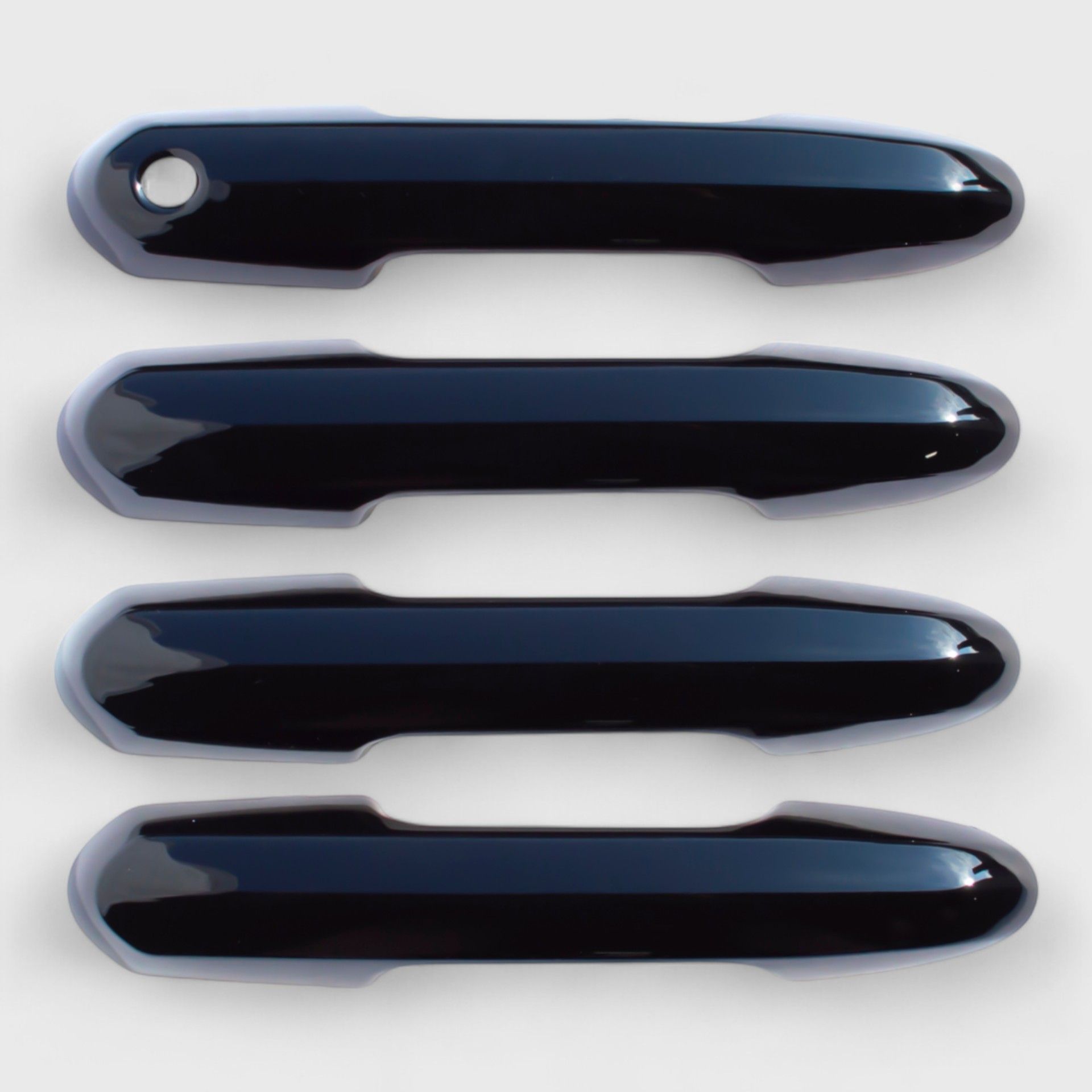 19-25 Toyota RAV4, 20-25 Toyota Highlander, 23-26 Toyota Crown, 2025 Toyota Crown Signia Works over Keyless Sensors 4 Piece Gloss Black Snap-on W/Tape Patented Door Handle Cover