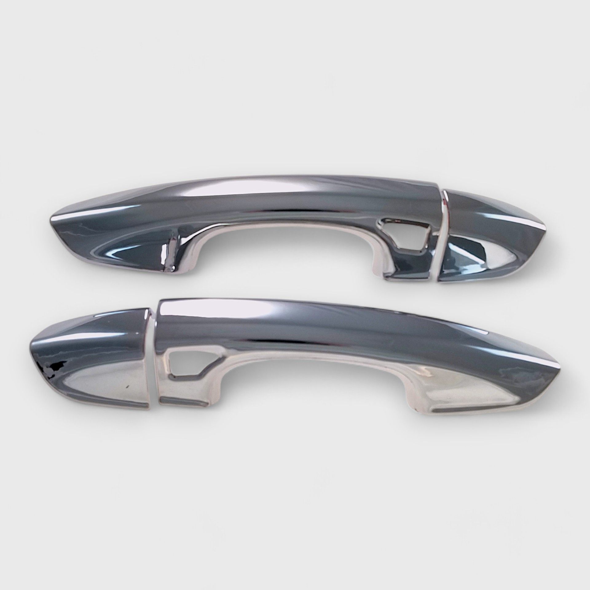 15-23 Ford Mustang W/ Smart Key 4 Piece Chrome Snap-on W/Tape Patented Door Handle Cover