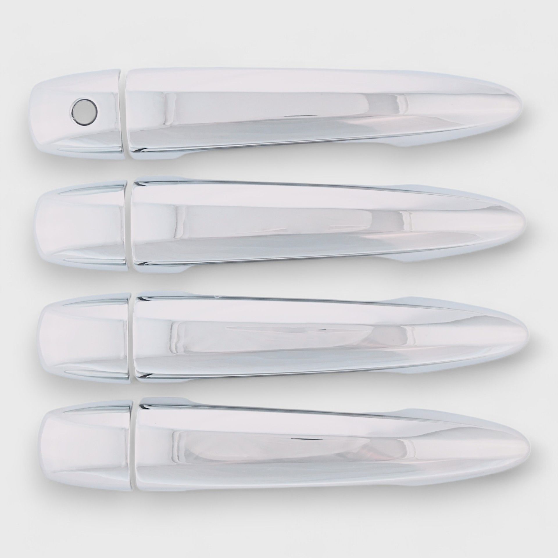 19-25 Nissan Altima, 20-25 Nissan Sentra, 21-25 Nissan Rogue, 22-25 Nissan Pathfinder, 23-25 Nissan ARIYA No Smart Key 8 Piece Chrome Snap-on W/Tape Patented Door Handle Cover