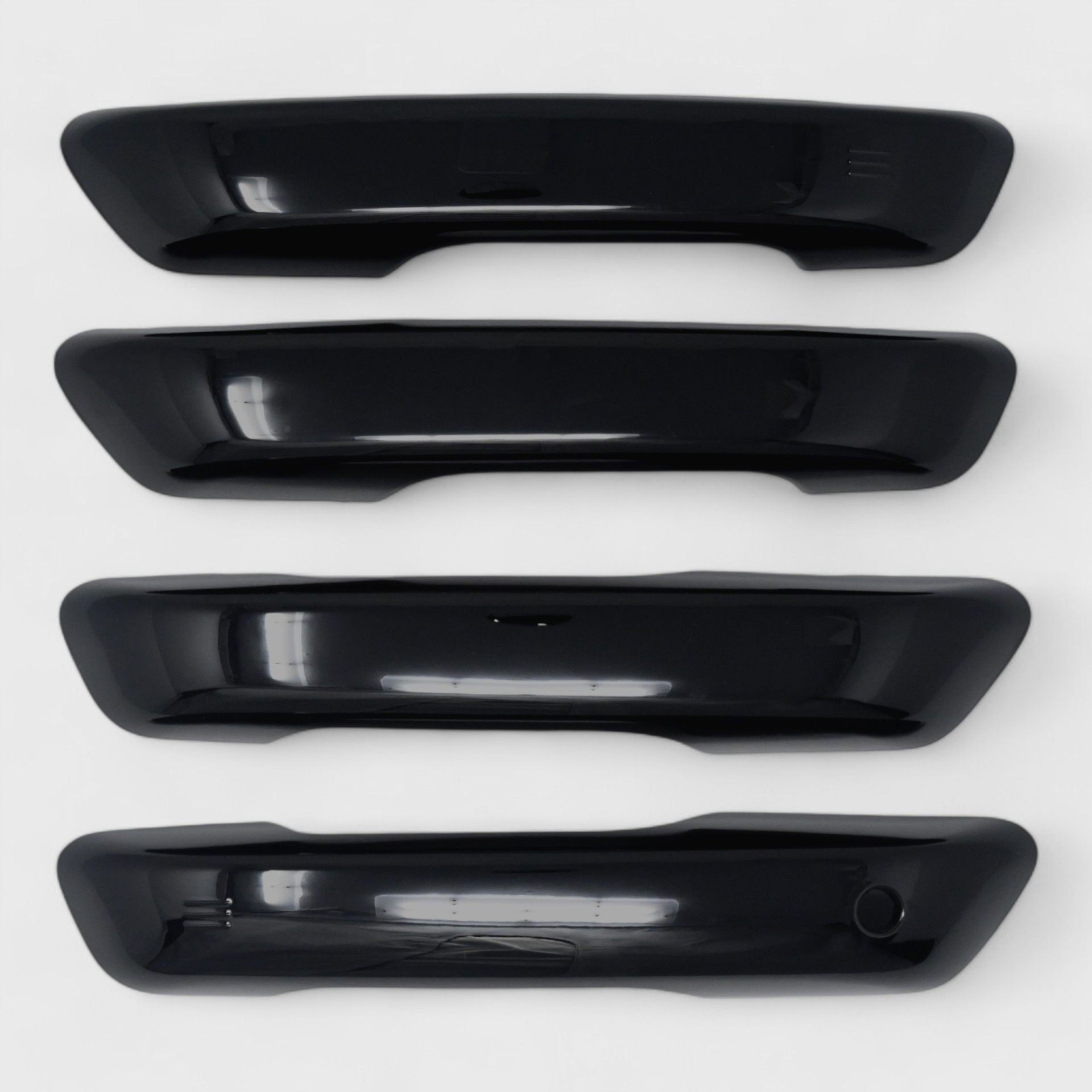 21-25 Jeep Grand Cherokee L, 22-26 Jeep Grand Cherokee Works over Keyless Sensors 4 Piece Gloss Black Snap-on W/Tape Patented Door Handle Cover