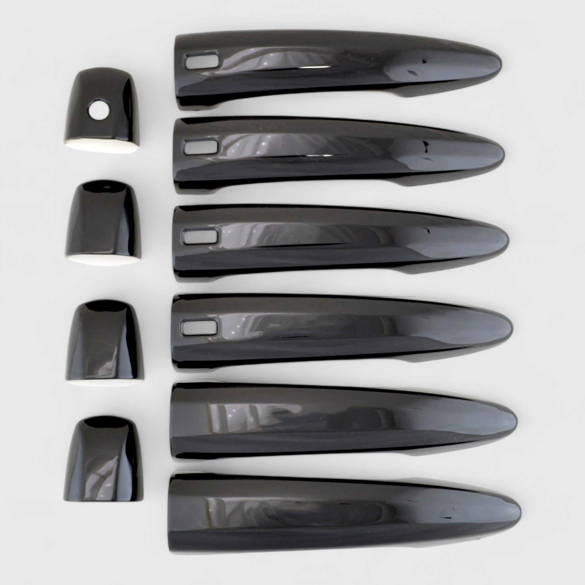19-25 Nissan Altima, 20-25 Nissan Sentra, 21-25 Nissan Rogue, 22-25 Nissan Pathfinder, 23-25 Nissan ARIYA W/ Smart Key 10 Piece Gloss Black Snap-on W/Tape Patented Door Handle Cover