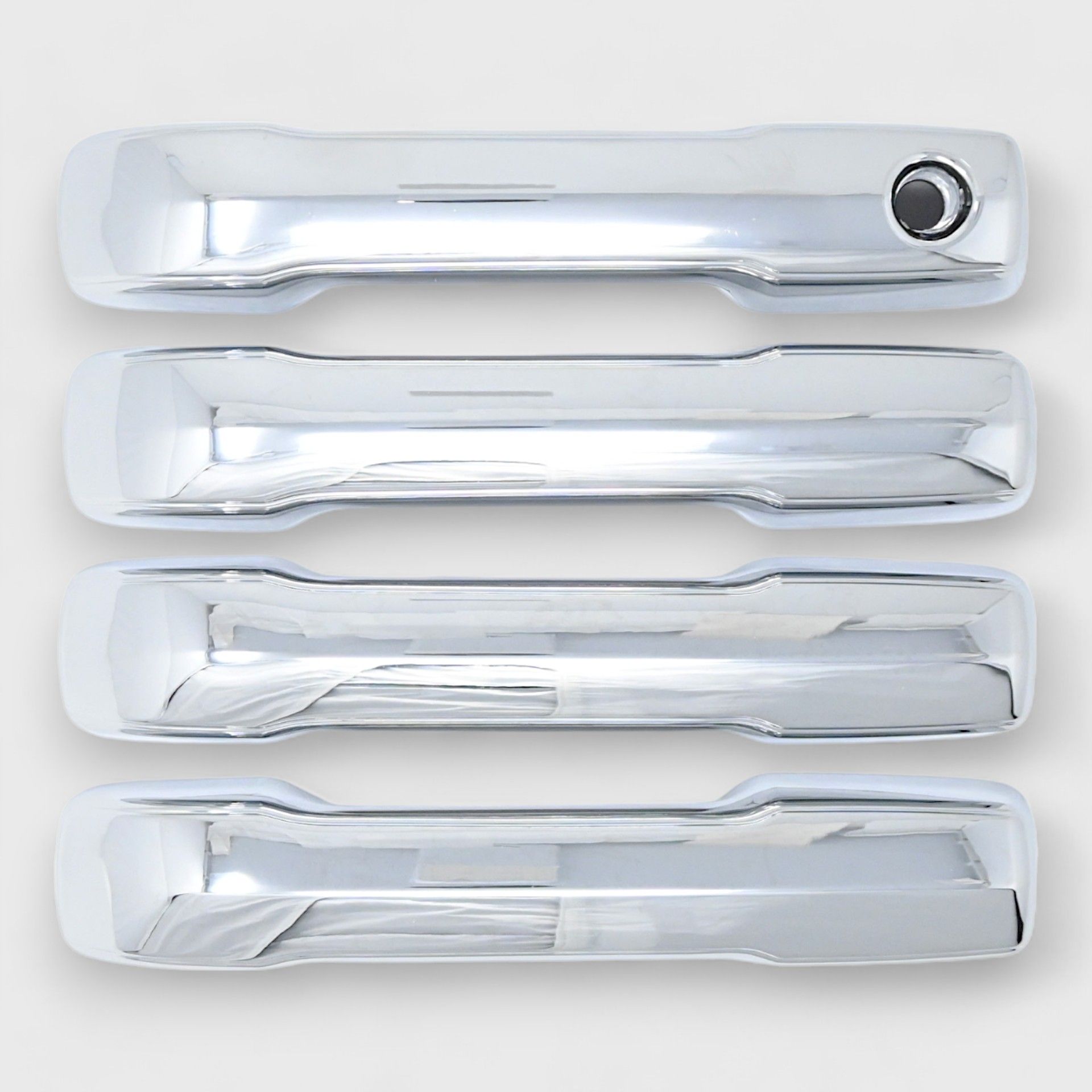 22-26 Toyota Tundra, 23-26 Toyota Sequoia, 24-26 Toyota Tacoma, 25-26 Toyota 4Runner 4 Piece Chrome Snap-on W/Tape Patented Door Handle Cover